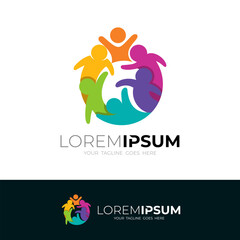 People care logo with charity design vector, unity logos