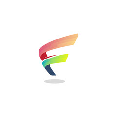 Letter F logo with colorful design vector, business logos