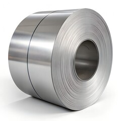 Steel Coils Isolated on White Background – Industrial Metal Rolls in 16K