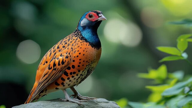 Vibrant Himalayan Monal Pheasant: Majestic Bird in Lush Forest