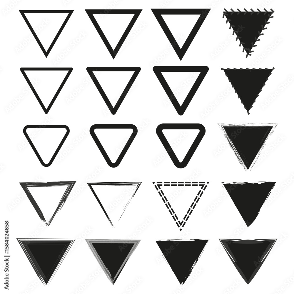 Poster triangle shape collection. geometric forms set. abstract polygon vector. modern design elements