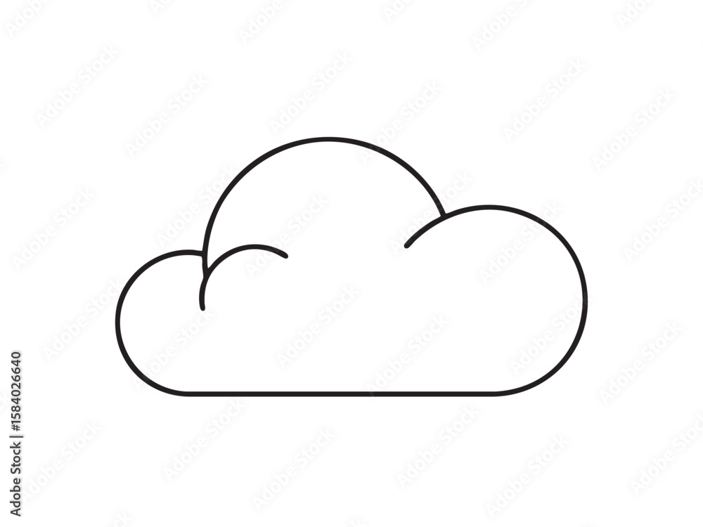 Aufkleber minimalist outline cloud icon on a white background, representing cloud computing and data storage