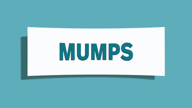 Mumps (mumps) - A card isolated on light green background.