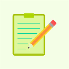 clipboard and pencil icon. icon related to design elements. suitable for web site, app, user interfaces,element, printable etc. flat icon style. simple vector design editable