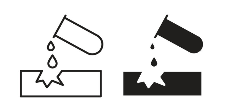 Corrosive substance icon concept for infographic, website or app.