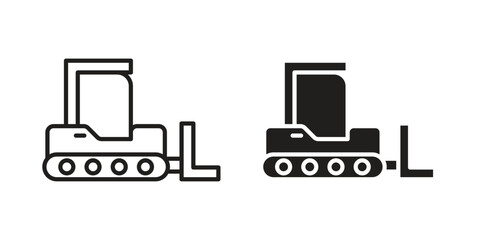 Bulldozer icon concept for infographic, website or app.