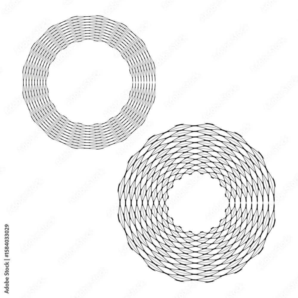 Poster concentric line pattern. geometric spiral vector. abstract linear design. precise wave illustration.