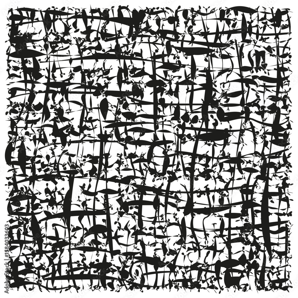 Poster chaotic line pattern. abstract grunge texture. black white distressed. vector random background.