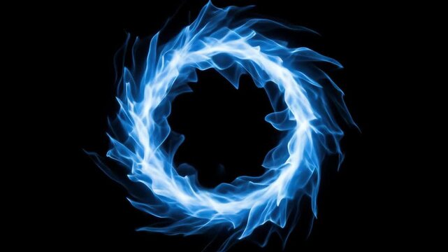 Abstract Blue Flame Ring: Dynamic Visual Effect