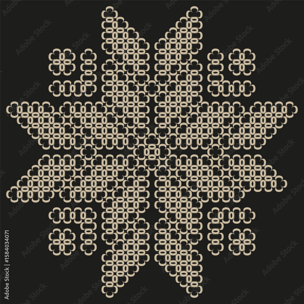 Poster abstract circle pattern. geometric radial grid. dark textured shape. vector ornamental design.