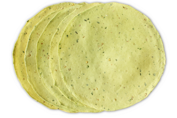 Traditional Indian Gujarati food  dry papad or papadam, made from garlic, jeera masala, Mung dal and urad dal, side dish for lunch and dinner, cutout in transparent background, png format