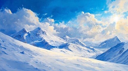 snow covered mountains