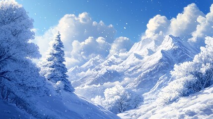 snow covered mountains