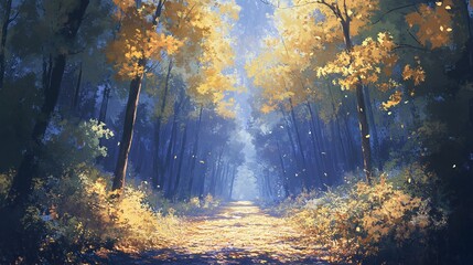 sun rays in the forest