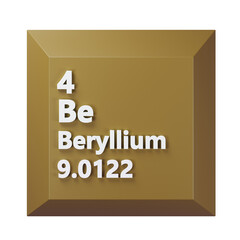 Beryllium 3D Periodic Table Icon
