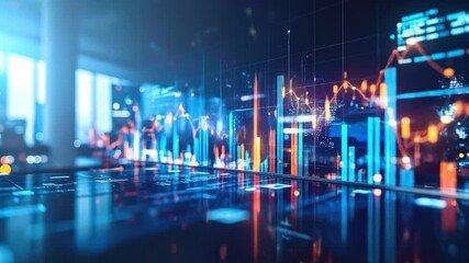 Abstract view with financial data - Powered by Adobe