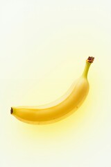 Single Ripe Yellow Banana Isolated on Light Background Fresh Fruit Healthy Snack Food