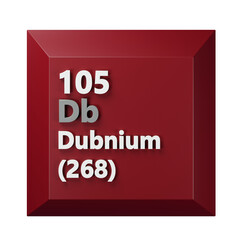 Dubnium 3D Periodic Table Icon