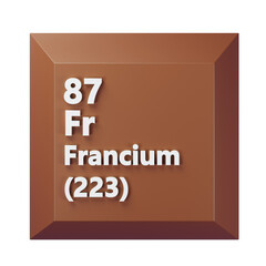 Francium 3D Periodic Table Icon