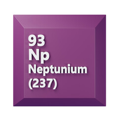 Neptunium 3D Periodic Table Icon