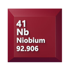 Fototapeta premium Niobium 3D Periodic Table Icon
