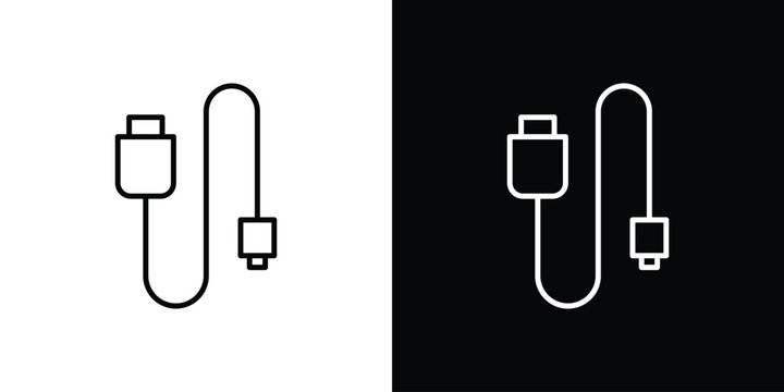 Phone cable icon Logo Template. lianer pictogram set.