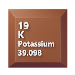 Potassium 3D Periodic Table Icon