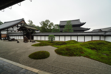 京都東福寺の本坊庭園の風景