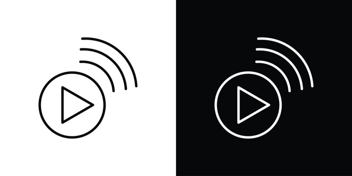Livestream icon Logo Template. lianer pictogram set.