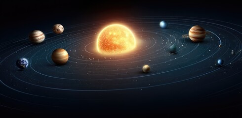 Solar system planets orbiting a central star (1)