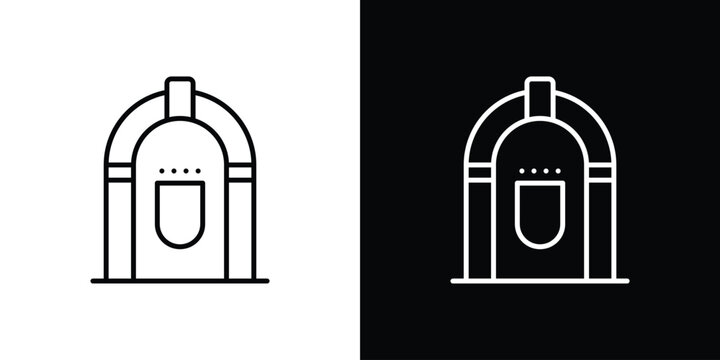 Jukebox icon Logo Template. lianer pictogram set.