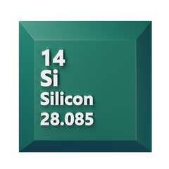Silicon 3D Periodic Table Icon