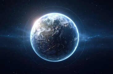 Obraz premium Earth, space, glowing, rings, planets, celestial