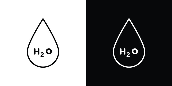 H2o icon Logo Template. lianer pictogram set.