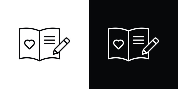 Guests book icon Logo Template. lianer pictogram set.