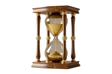 New style golden hourglass isolated on transparent background