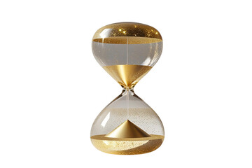 New style golden hourglass isolated on transparent background