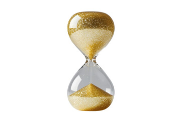 New style golden hourglass isolated on transparent background