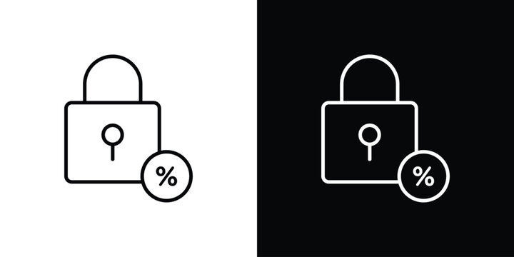 Fixed rate mortgage icon Logo Template. lianer pictogram set.