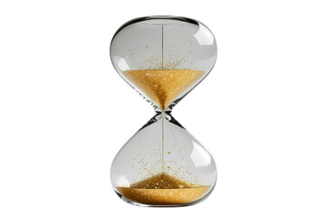 New style golden hourglass isolated on transparent background