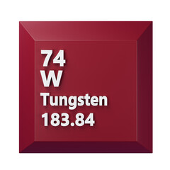 Tungsten 3D Periodic Table Icon