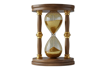 New style golden hourglass isolated on transparent background