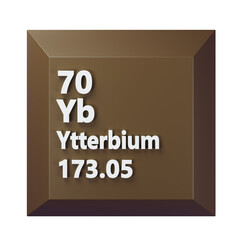Ytterbium 3D Periodic Table Icon 