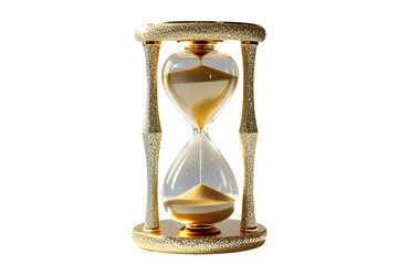 New style golden hourglass isolated on transparent background