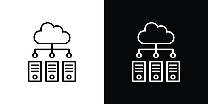 Data center icon Logo Template. lianer pictogram set.