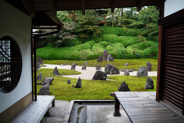 京都東福寺塔頭光明院の波心庭の風景