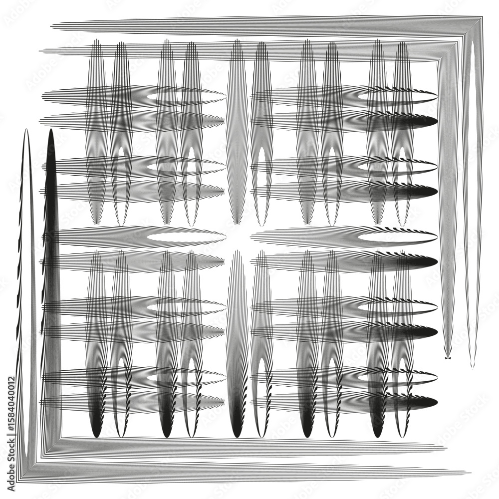 Poster abstract striped pattern. intersecting line vector. chaotic brush texture. grunge art illustration.