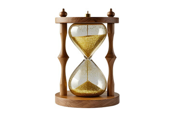 New style golden hourglass isolated on transparent background