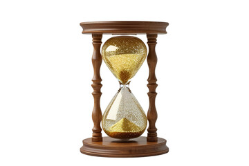 New style golden hourglass isolated on transparent background