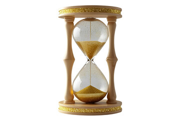 New style golden hourglass isolated on transparent background